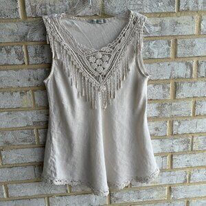 Elena Baldi Sleeveless Linen Blouse Women's Size S.